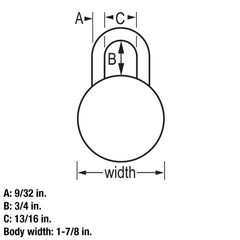 Master Lock Padlock, Standard Dial Combination Lock, 1-7/8 in. Wide, Pink, 1530DPNK