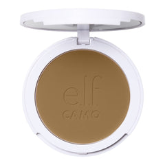 e.l.f. Camo Powder Foundation, Primer-Infused Buildable & Long-Lasting Medium-to-Full Coverage Foundation, Tan 425 N