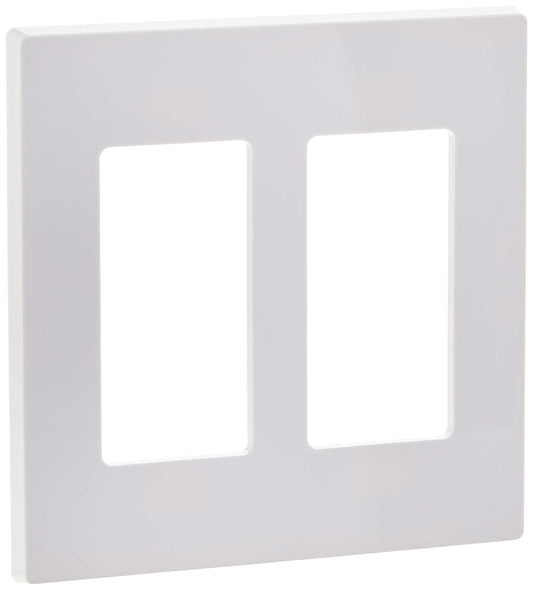 2-Gang Decora Screwless Wallplate, White