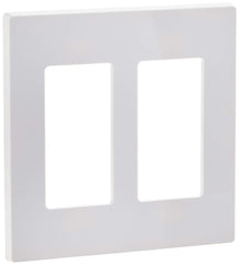 2-Gang Decora Screwless Wallplate, White