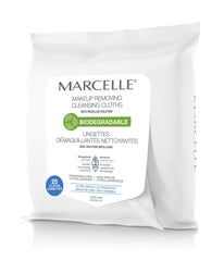 Marcelle Biodegradable and Recyclable Ultra-Gentle Makeup Cleansing Cloths, Sensitive Skin, Hypoallergenic, Fragrance-Free, Cruelty-Free, Paraben-Free, Oil-Free, Non-Comedogenic, Vegan, 25 Cloths