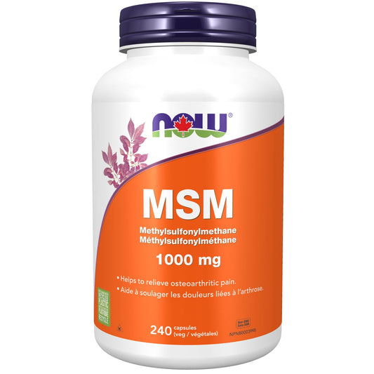 NOW Supplements, MSM (Methylsulfonylmethane) 1,000 mg, Joint Health, 240 Veg Capsules