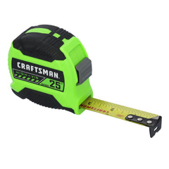 CRAFTSMAN Measuring Tape High Visibility 25 Ft Black and Green (CMHT38225LW)