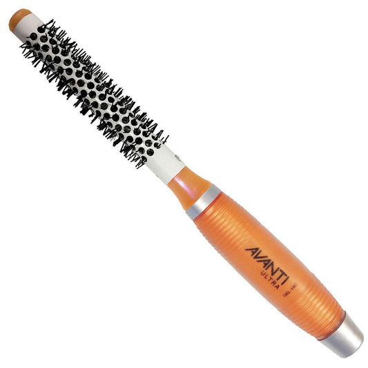 Avanti Ultra Ceramic Brush with Silicone Gel Handles and Nylon and Boar Bristles Round Brush for Blow Drying, 16mm diameter