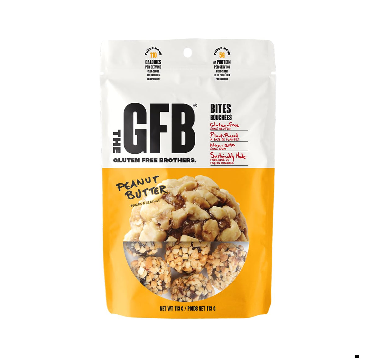 The Gluten Free Bar The GFB Protein Bites, Gluten Free, Non GMO, Peanut Butter, 113 Grams