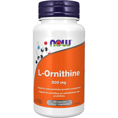 NOW Supplements, L-Ornithine 500mg, Protein Metabolism support, Non-GMO, 60 Vegetable Capsules