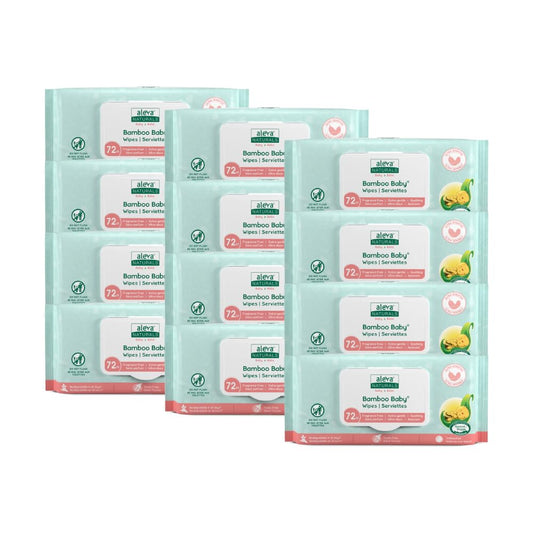 Aleva Naturals Hypoallergenic Bamboo Baby Wipes for babies with Sensitive Skin, Super Soft, Biodegradable, Extra Strong, Natural and Organic Formula, Vegan - Mega Pack- 72 Count X 12 = 864 Wipes Total