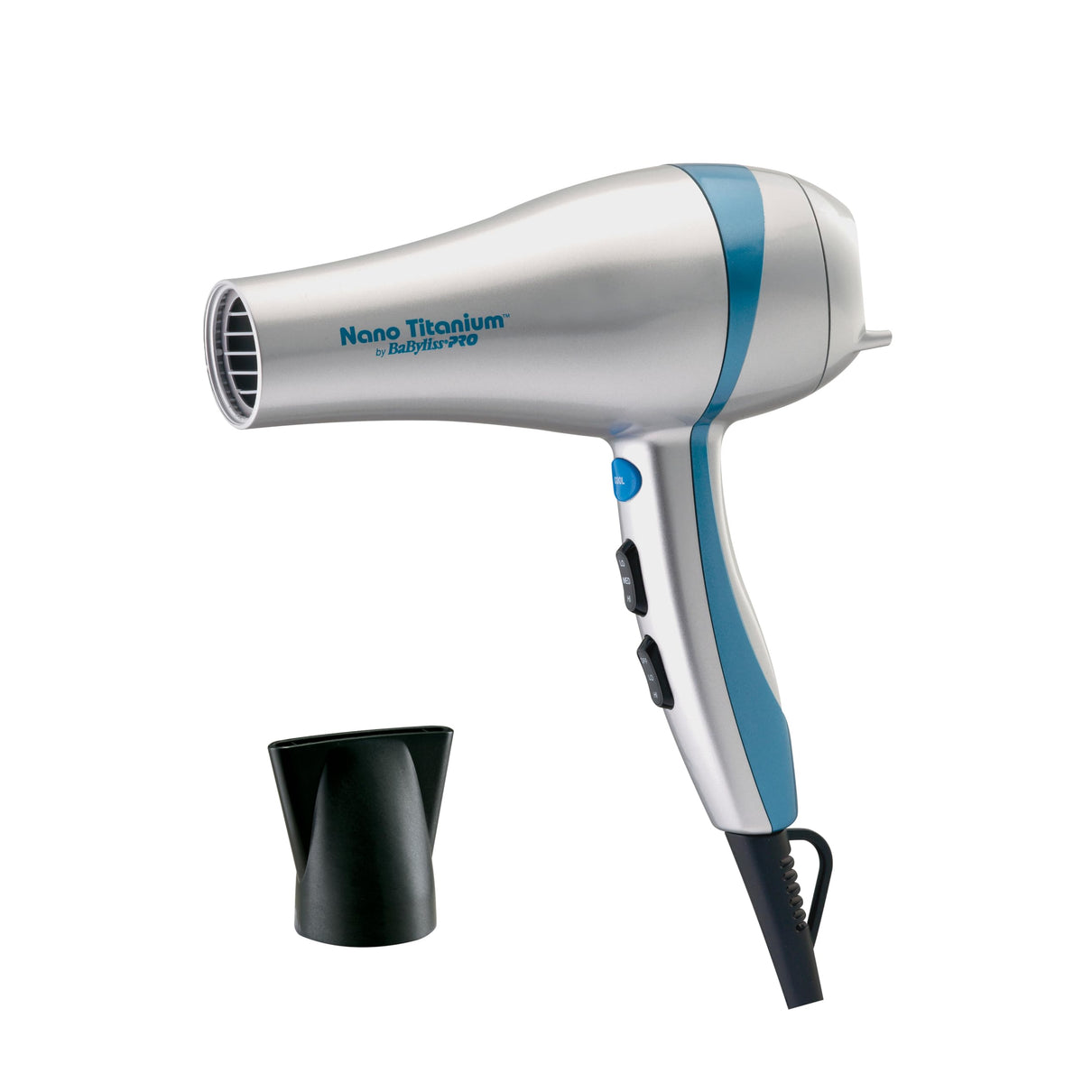 BaBylissPRO Nano Titanium Hairdryer, Ionic and Ceramic Blowdryer with 2 speeds, 3 heat settings and a built in stand, 1700 Watts for Efficient Hair Drying