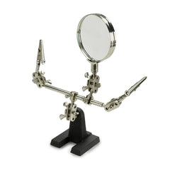 NEIKO 01902 Adjustable Helping Hand with Magnifying Glass, Third Hand Solder Aid, Soldering Wire Station Stand with Dual Alligator Clips and a Heavy Base, Beading & Jewelry Making Tools, Solder Holder