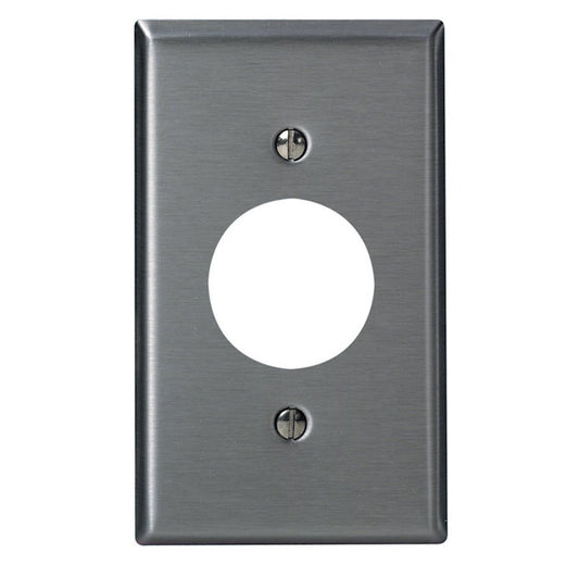 Leviton 84004-40 1-Gang, Single 1.406-Inch Hole Device Receptacle Wallplate, Standard Size, Device Mount (Stainless Steel)