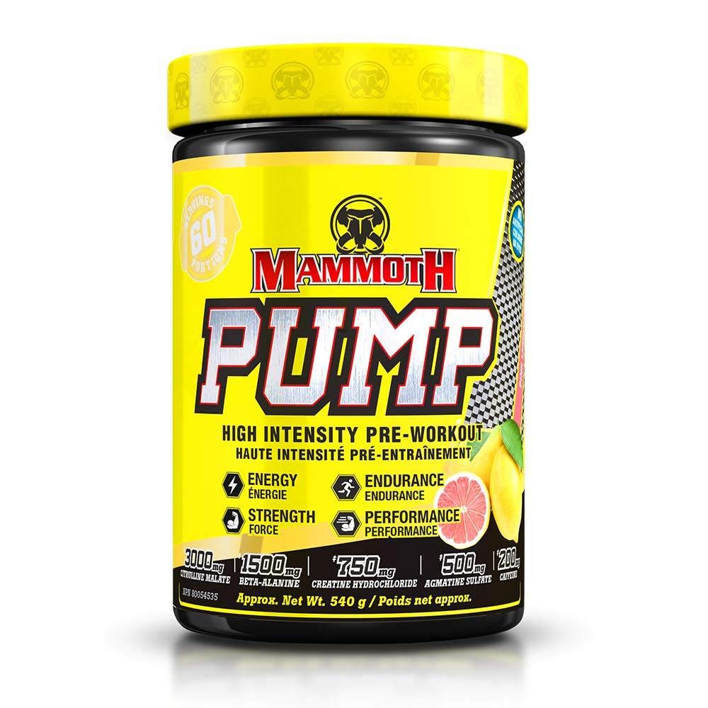 MAMMOTH PUMP – Pre Workout Powder, Superior Muscle Pumps, Increase Strength & Endurance, Explosive Power & Energy Supplement, Heightened Focus, Quick Recovery, Reduced Soreness (60 Serves, Pink Lemonade)