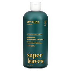 ATTITUDE Bubble Bath, EWG Verified, Plant and Mineral-Based, Dermatologically Tested, Vegan Body Care Products, Orange Leaves, 473 mL