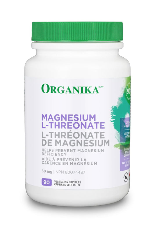 Organika Magnesium L-Threonate- High Absorption to Boost Magnesium Levels- 90vcaps