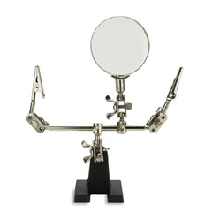 NEIKO 01902 Adjustable Helping Hand with Magnifying Glass, Third Hand Solder Aid, Soldering Wire Station Stand with Dual Alligator Clips and a Heavy Base, Beading & Jewelry Making Tools, Solder Holder