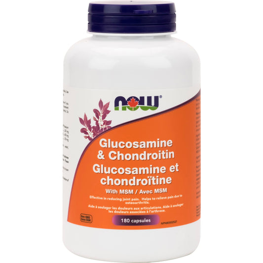 NOW Supplements, Glucosamine & Chondroitin with MSM, Joint Health, Mobility and Comfort, 180 Veg Capsules