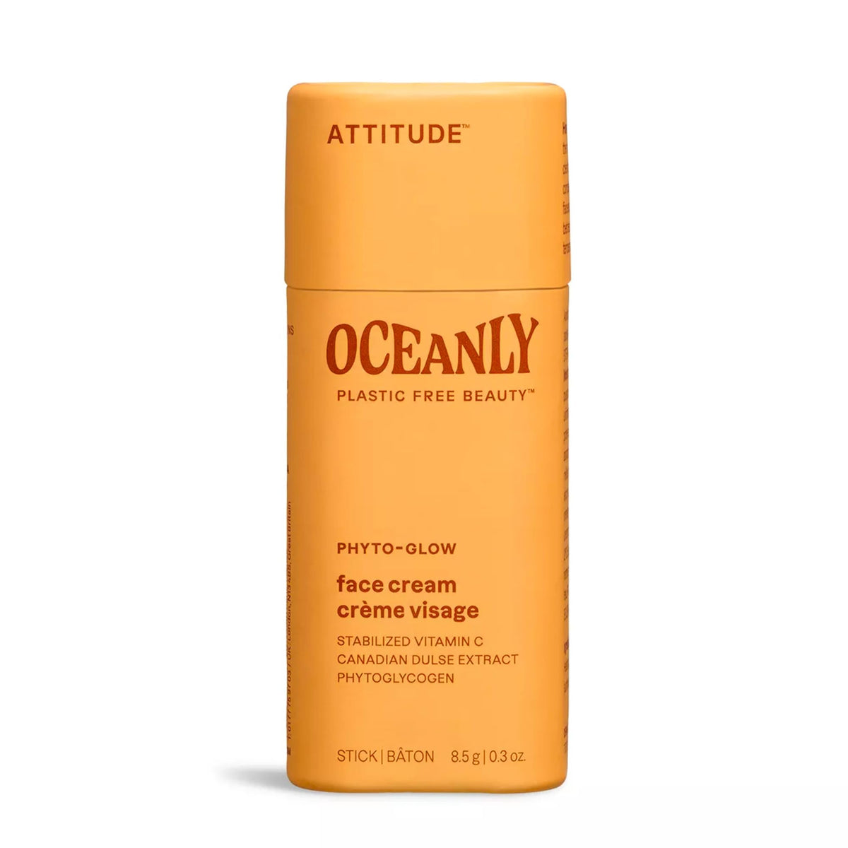 ATTITUDE Oceanly Face Cream Stick, EWG Verified, Plastic-free, Plant & Mineral-Based Ingredients, Vegan & Cruelty-free Beauty Products, PHYTO GLOW, Unscented, 8.5 grams