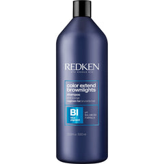 Redken Color Extend Brownlights Blue Shampoo | Hair Toner for Natural & Color-Treated Brunettes | Tones & Neutralizes Brass In Brown Hair | Sulfate Free Shampoo | Packaging May Vary, 1 l (Pack of 1)