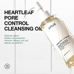 ANUA Heartleaf Pore Control Cleansing Oil Korean Facial Cleanser, Daily Makeup Blackheads Removal 6.7 fl oz(200ml)