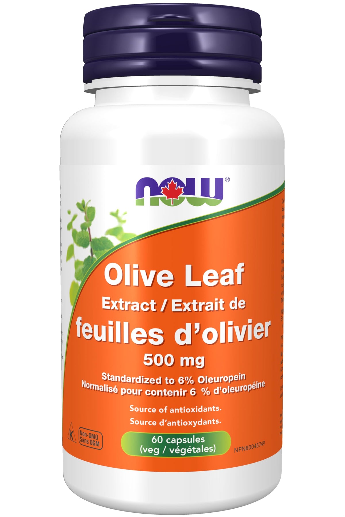 NOW Supplements, Olive Leaf Extract 500 mg, Free Radical Scavenger*, 60 Veg Capsules