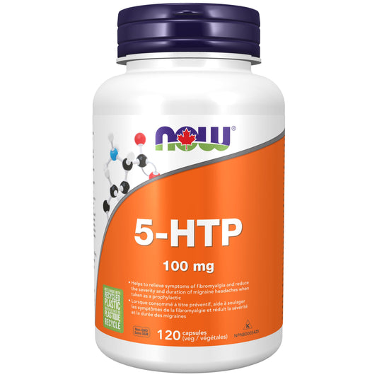 NOW Supplements 5-HTP (5-Hydroxytryptophan) 100mg Capsules, 120 Count