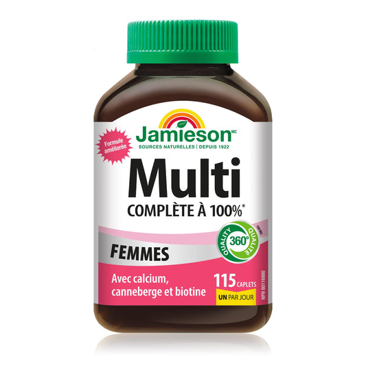 Jamieson 100% Complete Multivitamin for Adult Women, with Calcium, Cranberry & Biotin