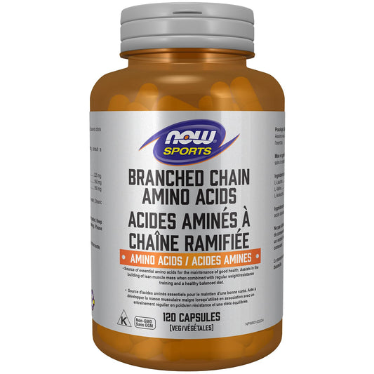 NOW Sports Nutrition, Branched Chain Amino Acids, With Leucine, Isoleucine and Valine, 120 Veg Capsules