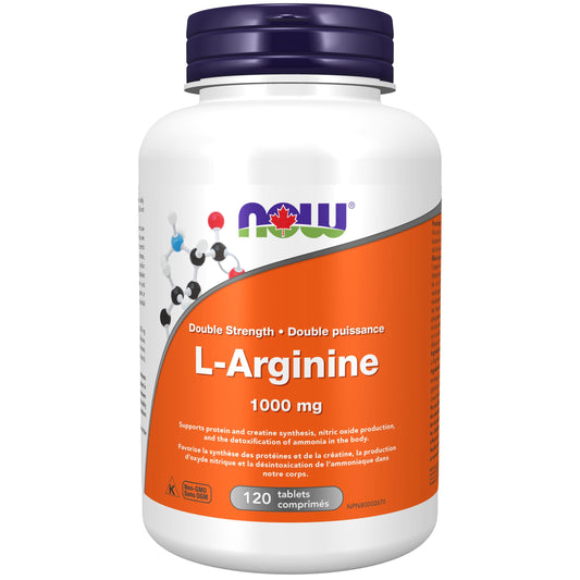 NOW Supplements, L-Arginine 1,000 mg, Nitric Oxide Precursor, Amino Acid, 120 Tablets