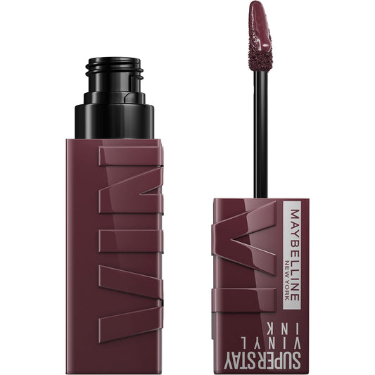 Maybelline Super Stay Vinyl Ink Longwear No-Budge Liquid Lipcolor, Highly Pigmented Color and Instant Shine, Fearless, Purple Brown, 4.2ml, 1 Count