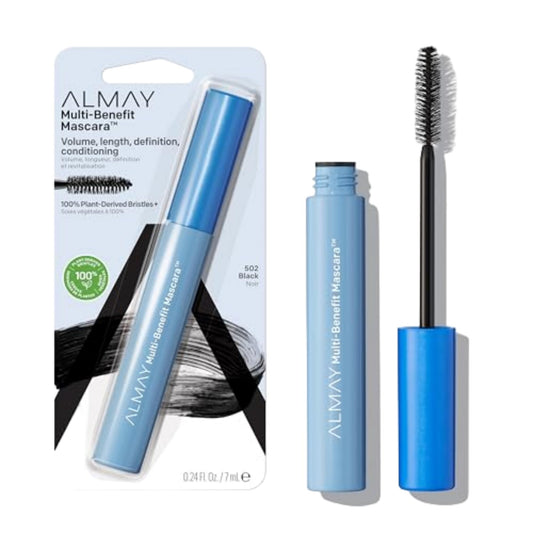 Almay Mascara, Volume, Length, Definition & Conditioning, Multi-Benefit Eye Makeup, Hypoallergenic and-Fragrance Free, 502 Black, 0.24 Fl Oz/ 7ml