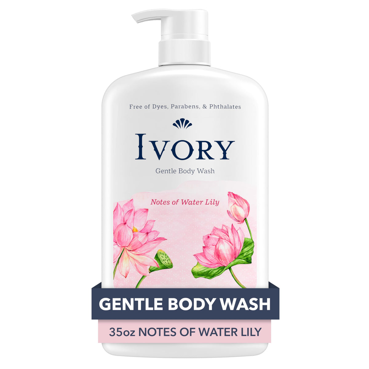 Ivory Mild & Gentle Body Wash, Water Lily Scent, 1.03 L