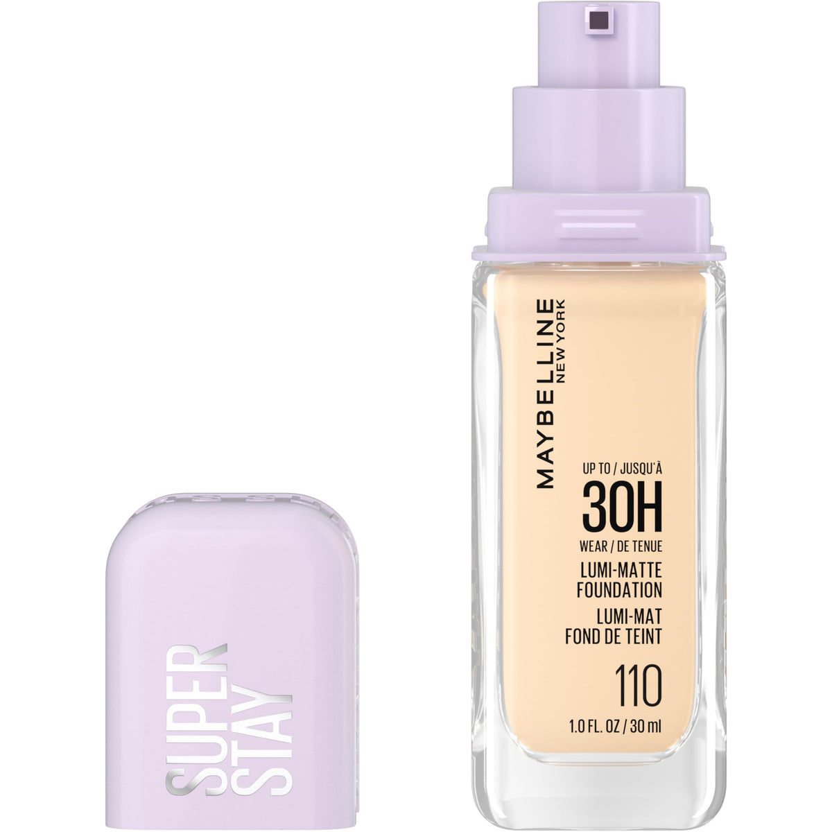 Maybelline New York Super Stay Lumi Matte Foundation, Up to 30H Wear, Luminous Matte, Buildable Coverage, Amino Acids, 110, 35 ml