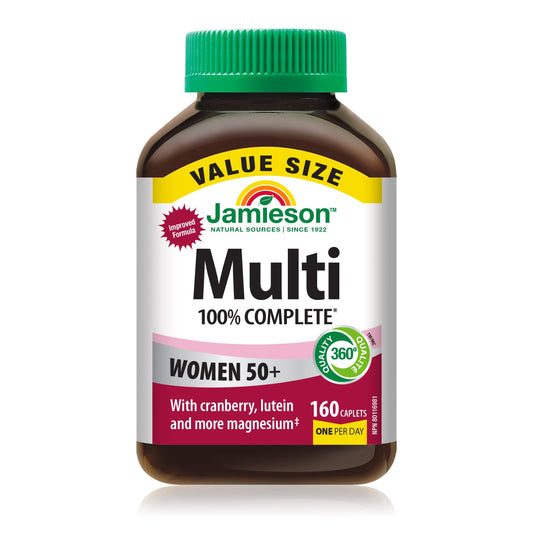 Jamieson 100% Complete Multivitamin for Adult Women 50+ Value Size, with Cranberry, Lutein & Magnesium