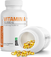 Bronson Vitamin A 10,000 IU Premium Non-GMO Formula Supports Healthy Vision & Immune System and Healthy Growth & Reproduction, 250 Softgels