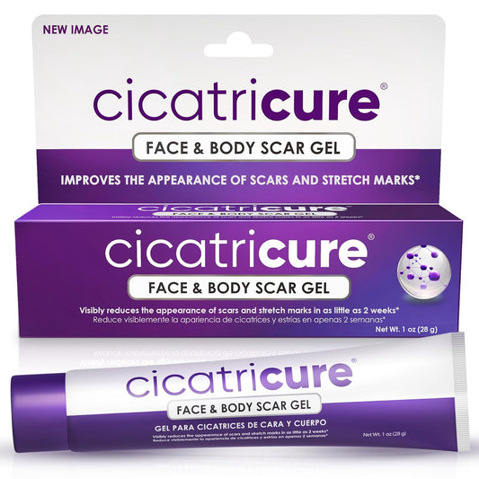 Cicatricure Face & Body Scar Gel, Scar Treatment for Old & New Scars, Stretch Marks, Surgery, Injuries, Burns and Acne Scar Treatment, 1 Ounce