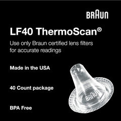 Braun LF40CA ThermoScan Lens Filters for Braun Ear Thermometer, Disposable Covers (40 Count)