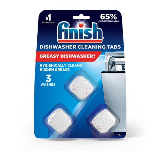 Finish In-Wash Dishwasher Cleaner, Cleans Hidden Grease and Grime, 3 Tablets 3 washes