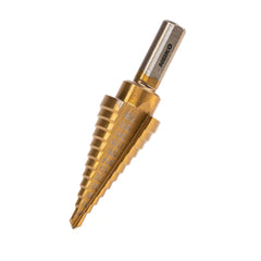 NEIKO 10185A Titanium Step Drill Bit, High-Speed Alloy-Steel Bit, Hole Expander for Wood and Metal, 12 Step Sizes from 3/16 Inch to 7/8 Inch