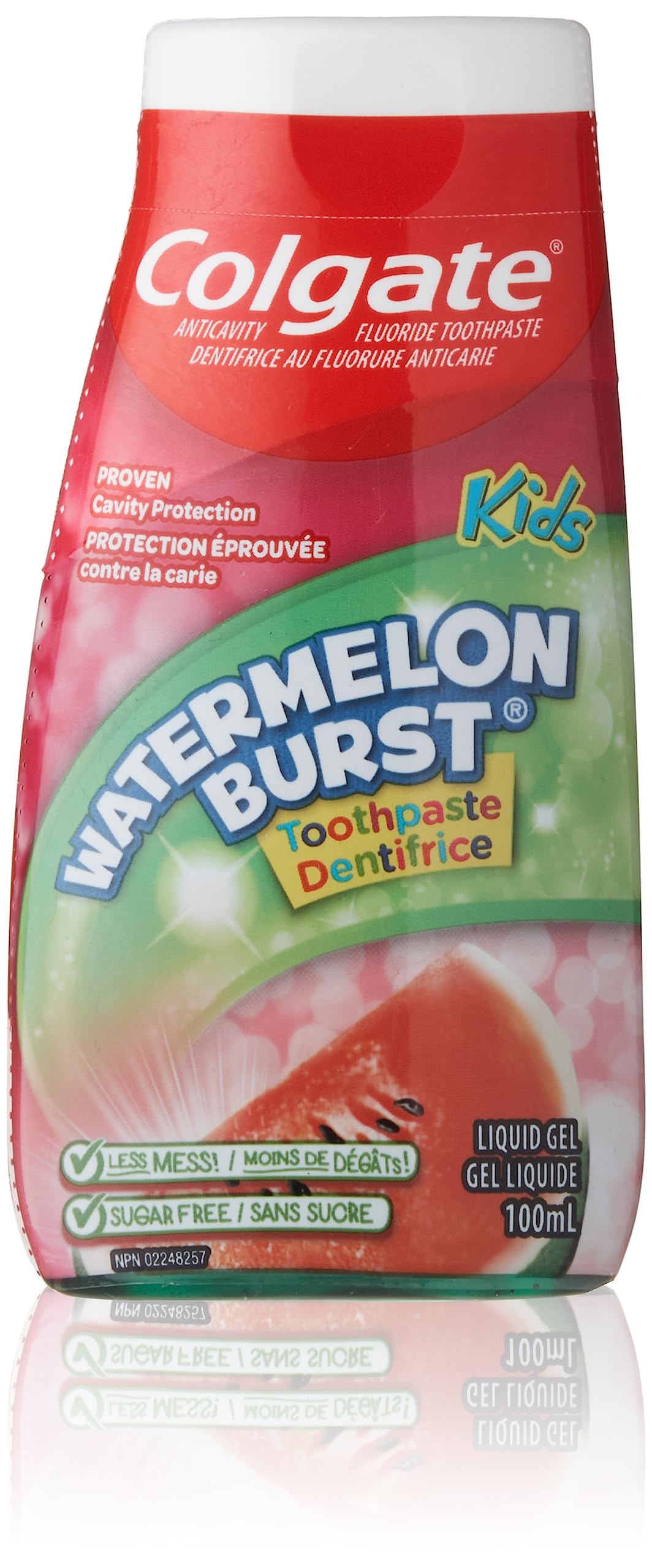 Colgate Kids Gel Toothpaste, Watermelon Burst, 100 mL (Pack of 1), With Fluoride, Anticavity Formula, Enamel Protection, Teeth Whitening, & Fun Flavor Kids Toothpaste