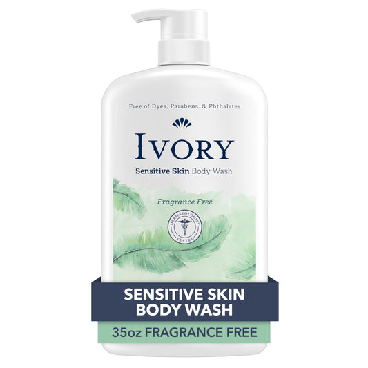 Ivory Mild & Gentle Body Wash, Fragrance-free, 1.03 L, Packaging May Vary