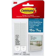 Command Bath Large Picture Hanging Strips, White, 4-Water Resistant Strips, Organize Damage-Free