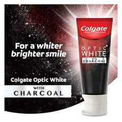 Colgate Optic White with Charcoal Toothpaste, Cool Mint Paste, 90 mL