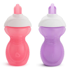 Munchkin Click Lock Bite Proof Sippy Cup, 9 Ounce, 2pk, Blue/Purple