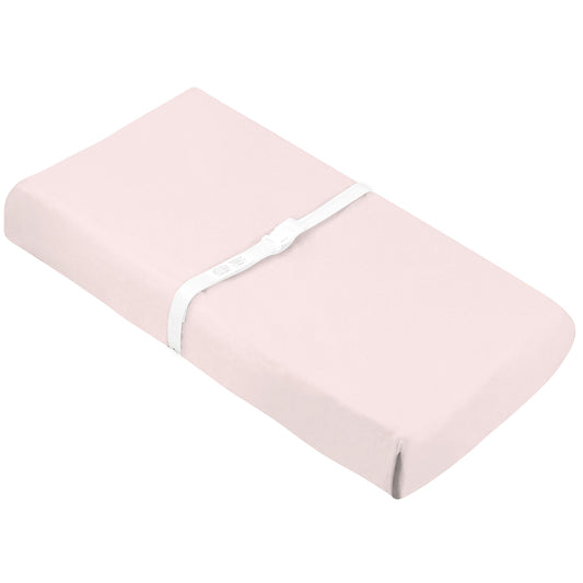 Kushies Baby Contour Change Pad Cover Ultra Soft 100% Organic Jersey, Made in Canada, Pink Solid