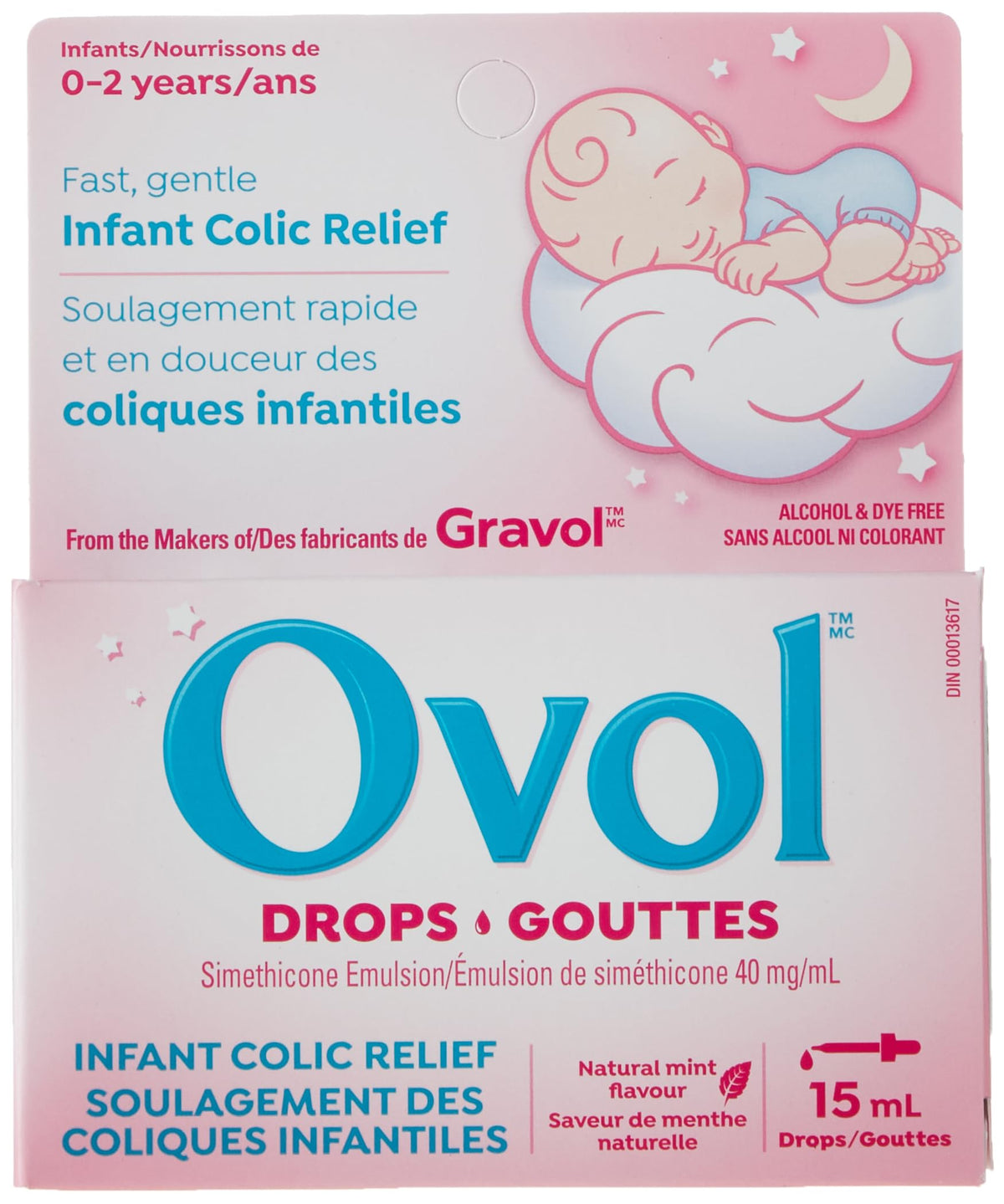 Ovol Drops - Fast, Gentle Infant Colic Relief, Made in Canada, 15mL