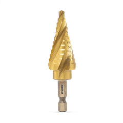 NEIKO 10180A Steel Spiral Quick-Change Step Drill Bit for Metal with 4-Flute Spiral Grooved Design, Nitride-Coated High-Speed Steel Multitool with 12 Sizes in 1 Step Bit, Unibit, Hole Drill Bit