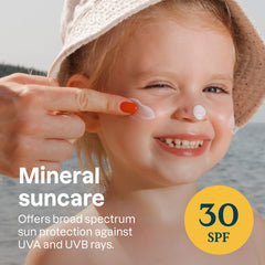 ATTITUDE Mineral Sunscreen for Baby and Kids with Sensitive Skin, EWG Verified, Broad Spectrum UVA/UVB, Dermatologically Tested, Plant and Mineral-Based Formula, Vegan, SPF 30, Unscented, 75 grams