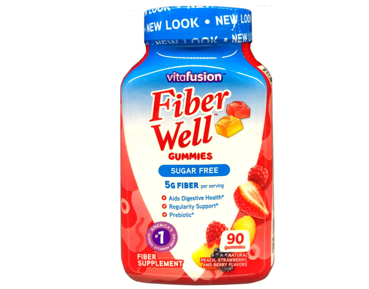 Vitafusion Fibre Well Adult Supplement Gummies, 10g of Fibre, 90 Count (22-day supply), Packaging may vary.