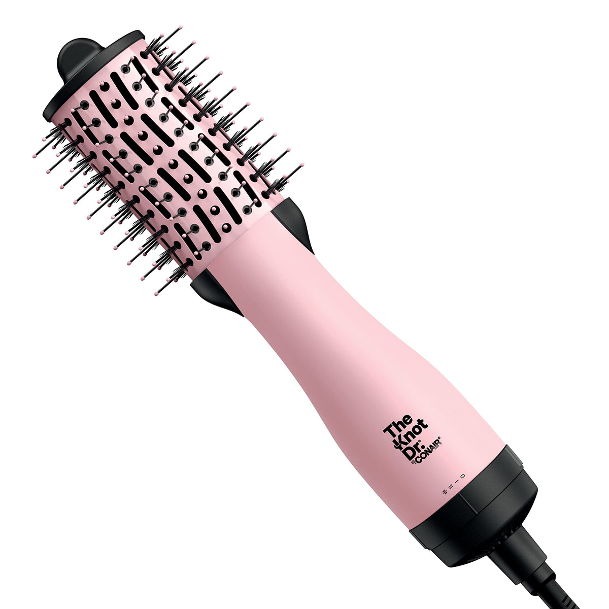 The Knot Dr BC114 All-in-One Mini Oval Dryer Brush, Travel Friendly, Hot Air Brush, Volumizer, Dry and Style For All Hair Types, Pink