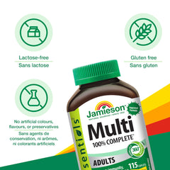 Jamieson 100% Complete Multivitamin for Adults, Supports Energy, Immunity & Overall Health