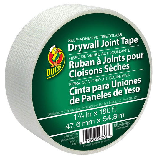 Duck 282083 1.88" by 180' Single Roll Self-Adhesive Fiberglass Drywall Joint Tape